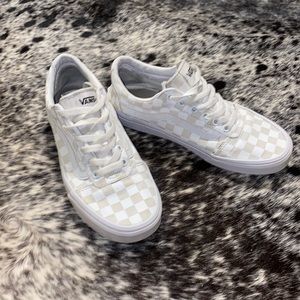 Checkered White Vans Old Skool